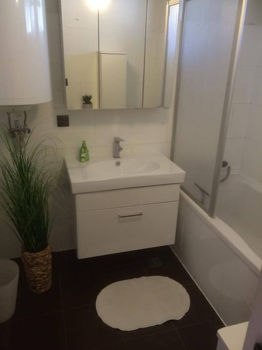 Bathroom with bathtub and shower // Badezimmer mit Badewanne und Duschwanne