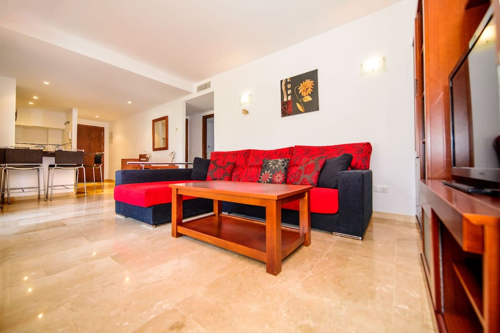 Vista del salón del apartamento situado en Punta Prima, Torrevieja, Alicante, Costa Blanca