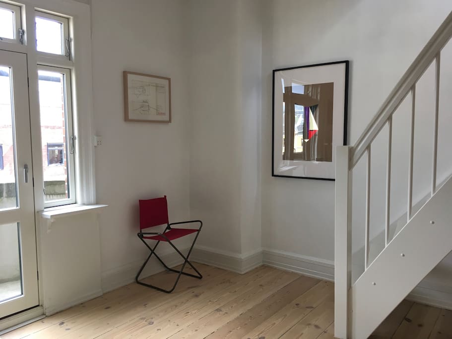 Stairs to the second floor and Pink Chair-corner :-)
