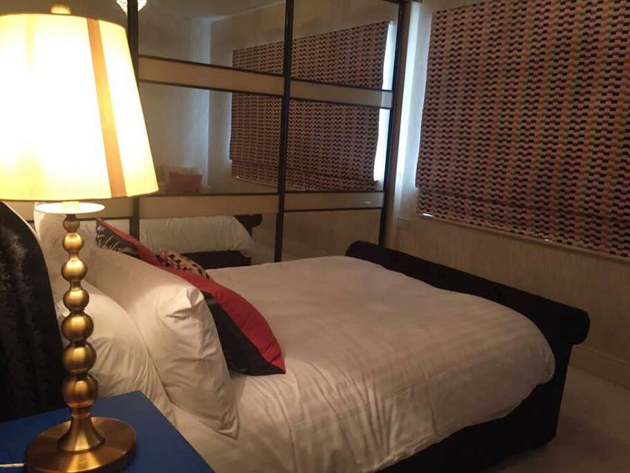 The bedroom overlooks the front of the house and offers plenty of storage in our mirrored wardrobe