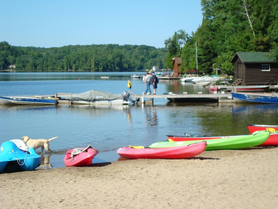 Dock and Kayaks