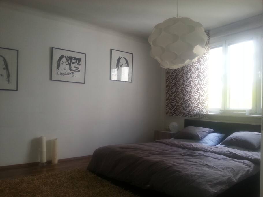 bedroom with large bed