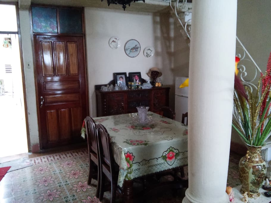 A view of the entrance to the room