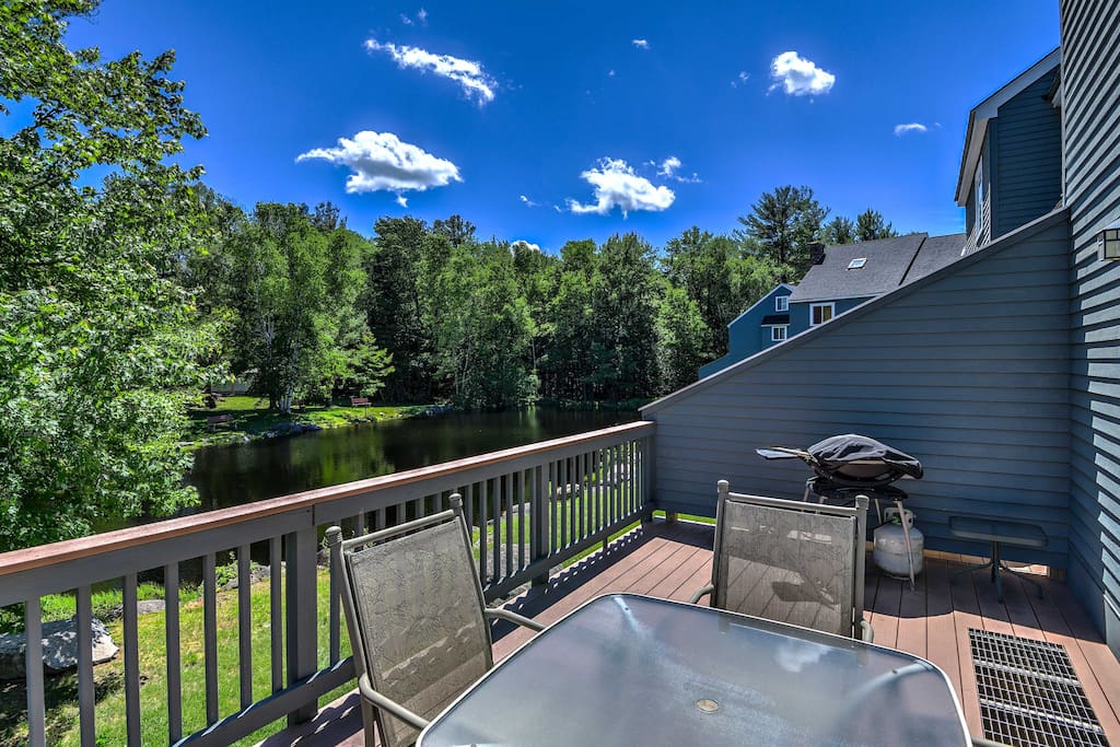 Look forward to lounging on the large deck overlooking the pond.