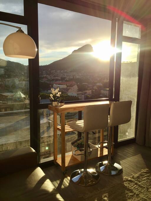 Afternoon sun filtering into the warm sunny apartment.