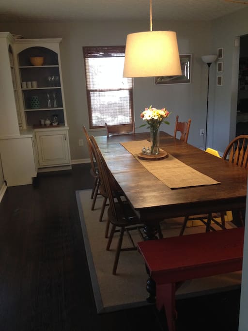 Large dining room can seat 12 comfortably. High chair and booster seat available upon request.