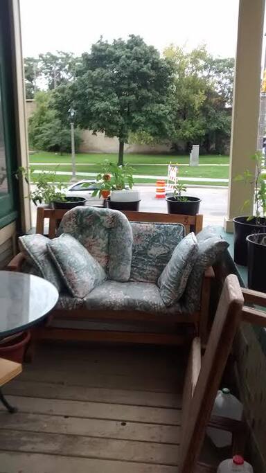 Glider on Front Porch