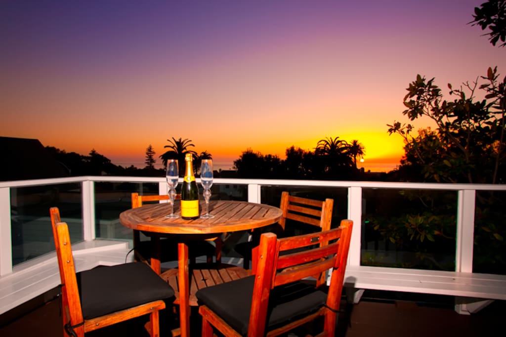 Sunset views are amazing from the roof top deck.