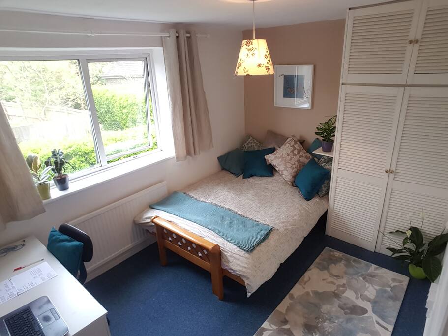 Double Bed in a well-lit, airy and quiet private room