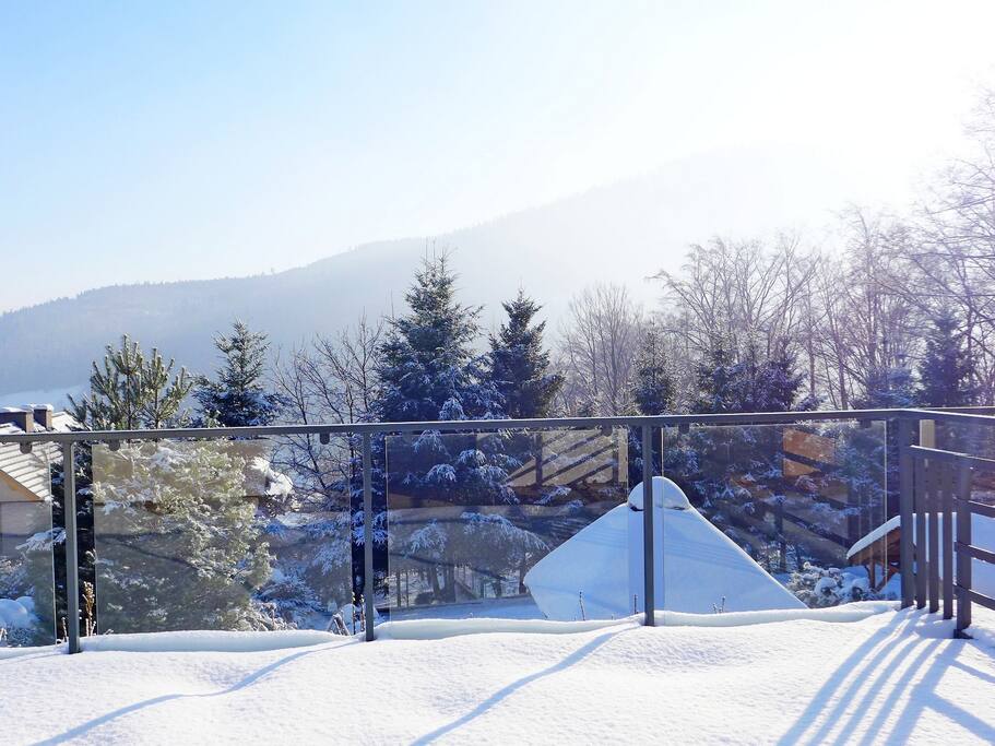 widok z apartamentów
