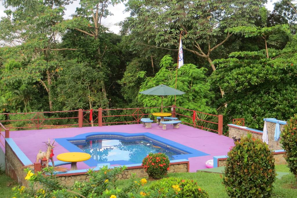 This garden and pool view if from your private terraza