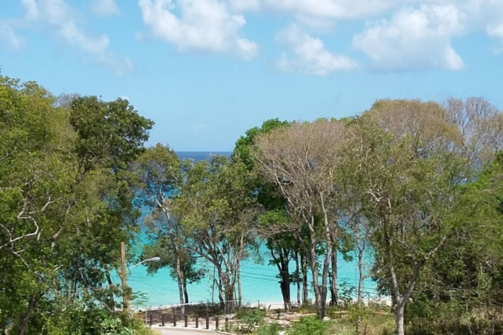 The sea at Batts Rock - from the upstairs balcony