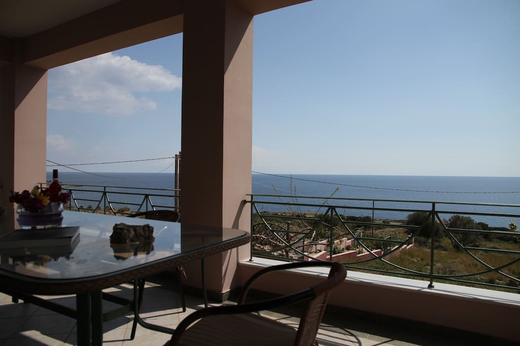 Aegean Sea is visible from everywhere inside and outside of the house