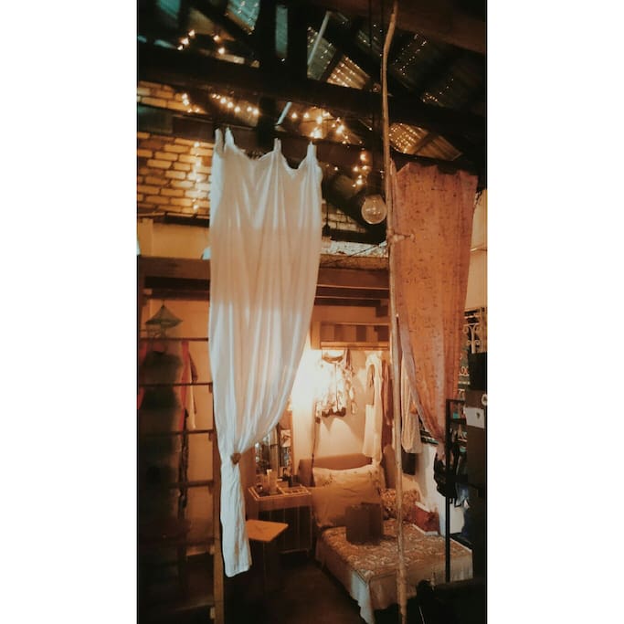the loft with fireflies lighting