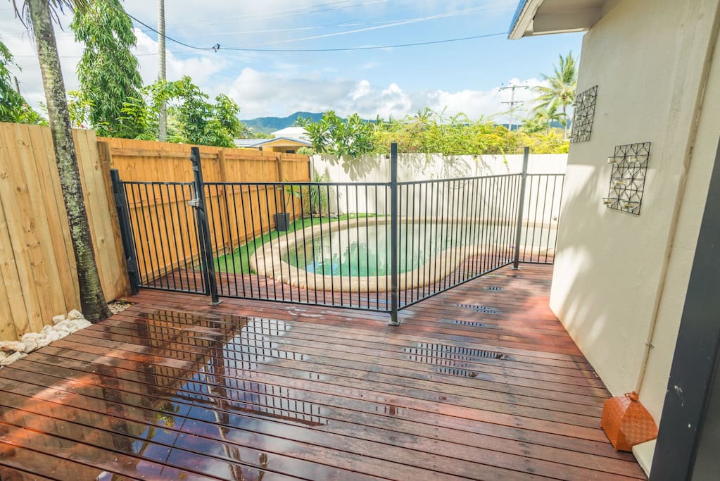 Decking to the pool