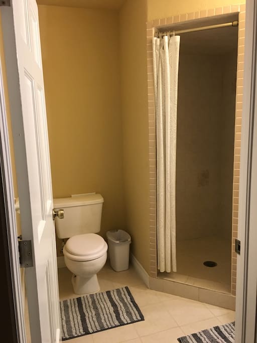 Three quarter bath with shower.