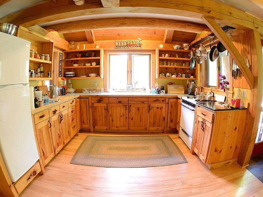 Main-floor Kitchen. Lots of counter-space, gas stove. Photo by John Finn.