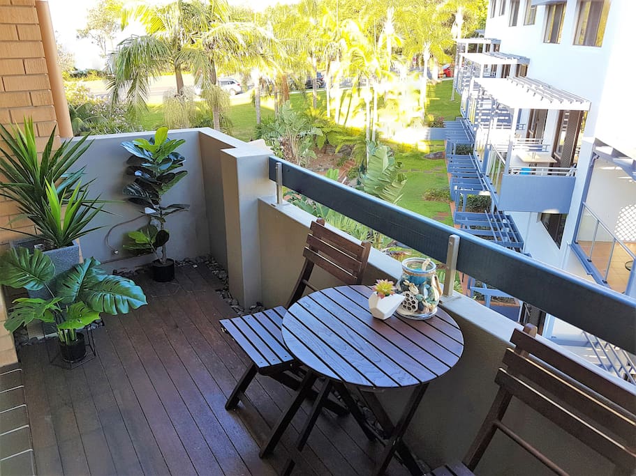 Enjoy a beverage or two on the balcony. Cheers!