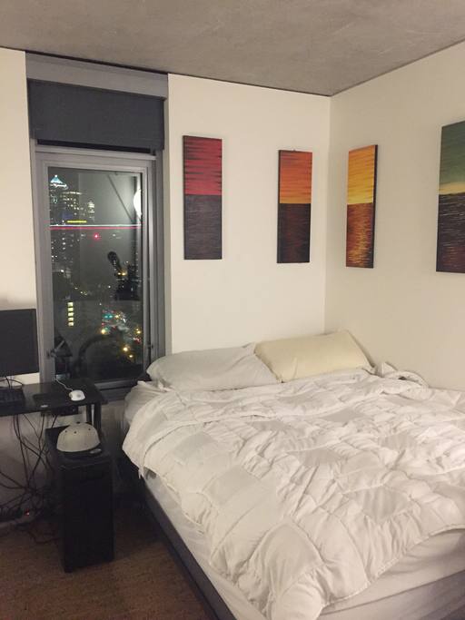 The room you will be staying in (with view of city!)