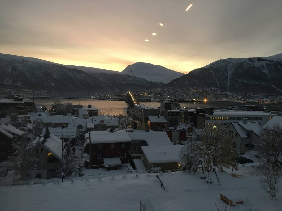 The view towards the mountain Tromsdalstind