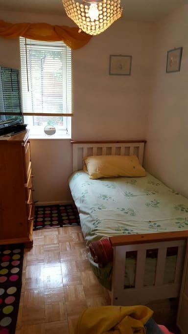 Close up of the bedroom.