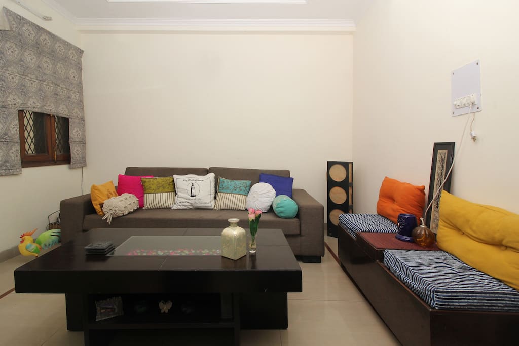 Our Living room - one that holds the treasure of those unforgettable chit chats, gossip..and (also some) sane & intellectual conversations we've had with our guests.. now our extended famiies !