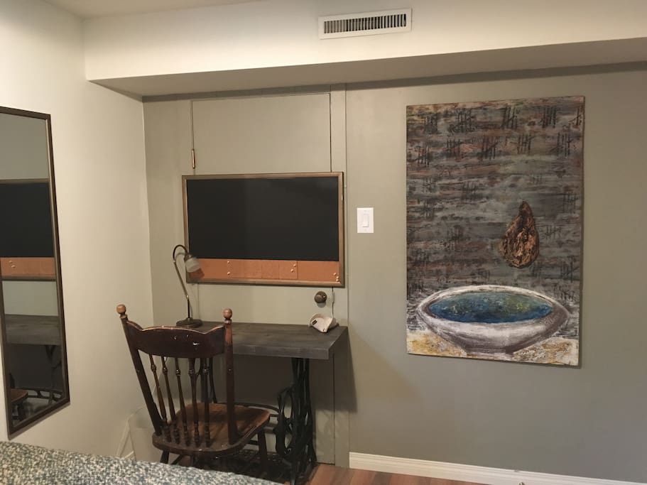 Desk area in room