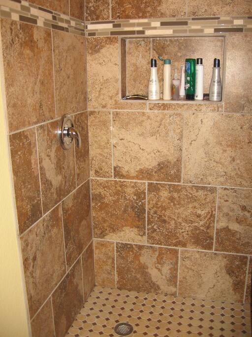 Tiled Walk in shower in Main bathroom