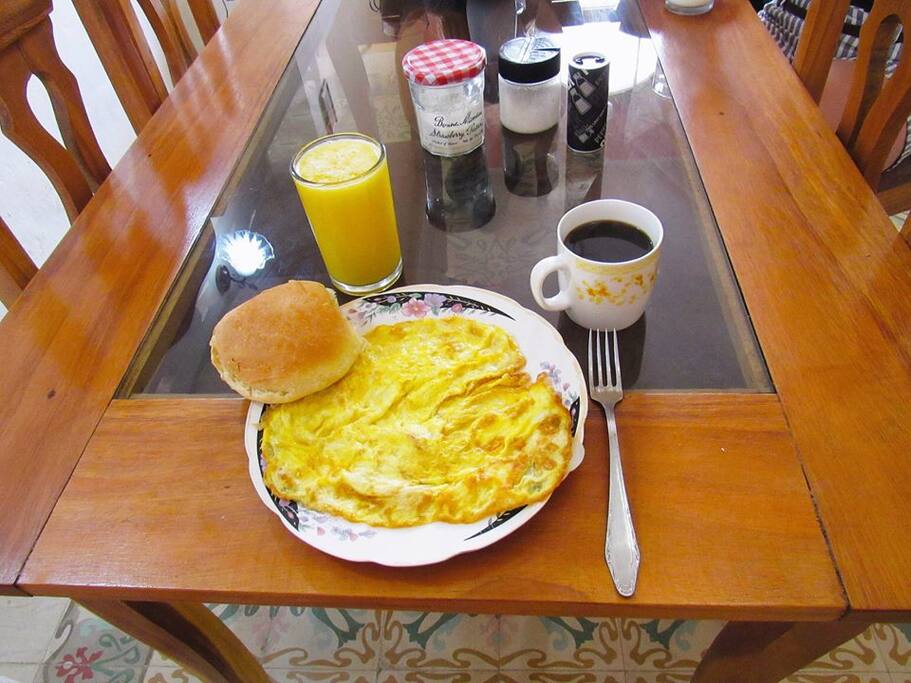 Breakfast is available to order daily for 3 CUC