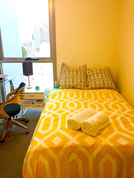 There is a desk and chair in your bedroom