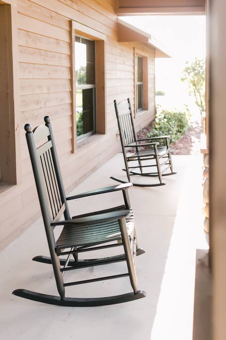 Front porch and rocking chairs