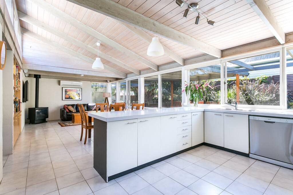 Open plan kitchen, dining & living
