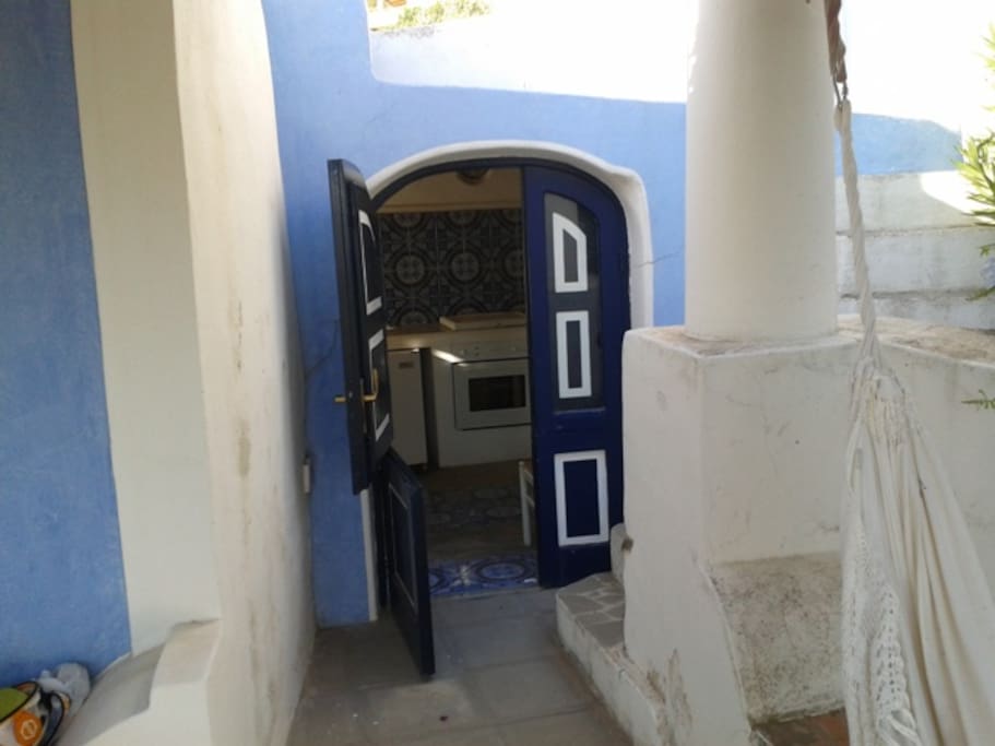 accesso alla cucina sul terrazzo
