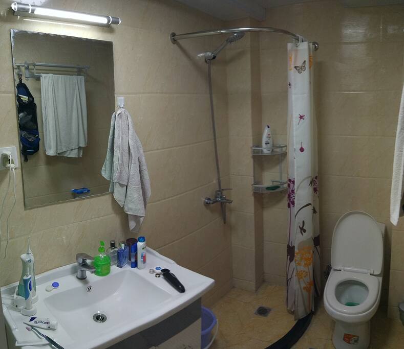 Hot water available at all times (gas heater).