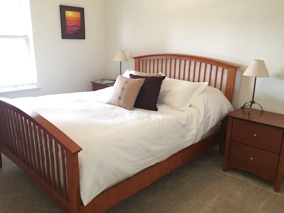Second bedroom with very comfortable queen bed with memory foam topper and warm, fluffy down comforter.