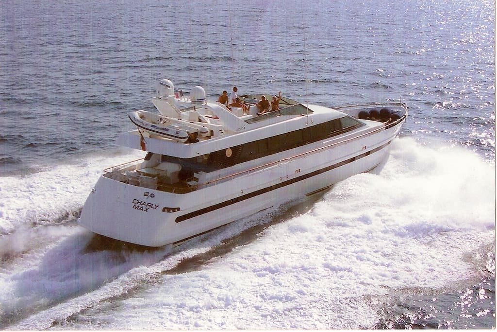 The Motor-Yacht at open sea ....