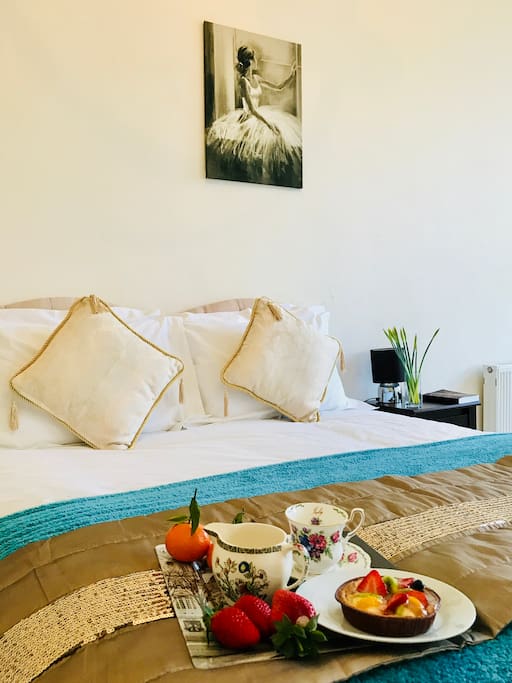 Our bedrooms feature high ceilings and king size beds