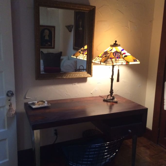 Desk and mirror