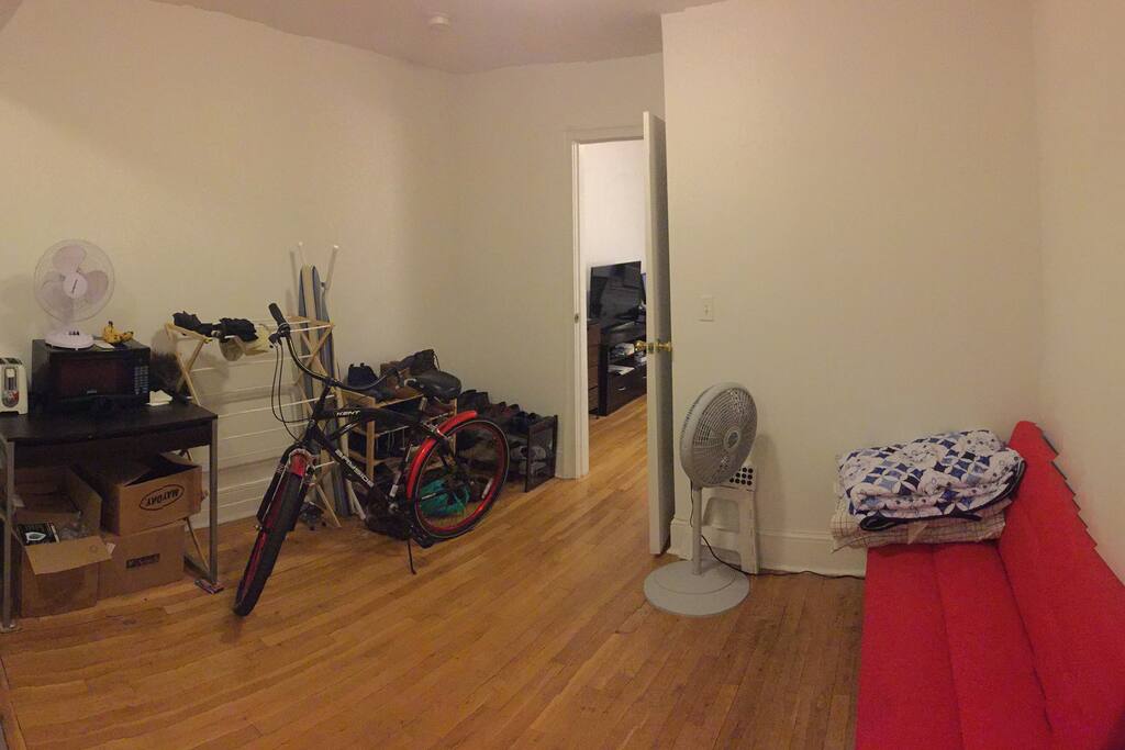 The living room.