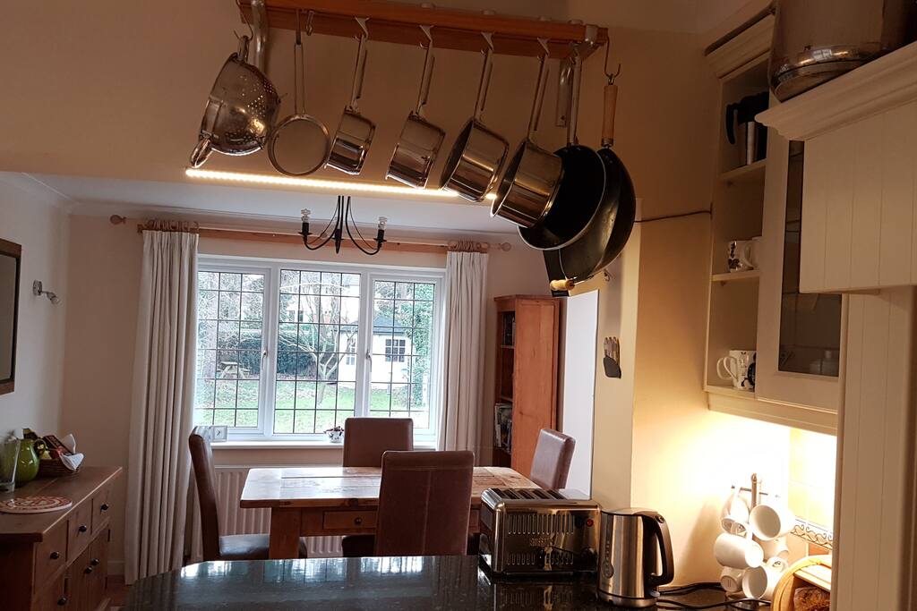 Dining area overlooking garden