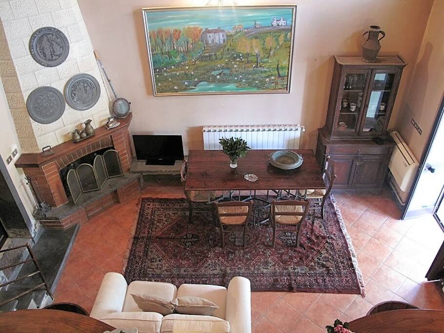 La zona living vista dall'alto
