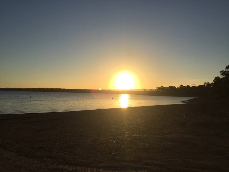 Sunset on lake