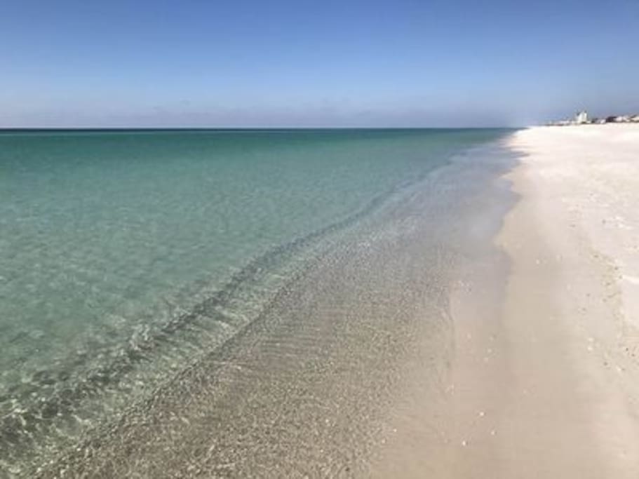 Gorgeous, clear spring waters looking down the shoreline towards Pensacola.
