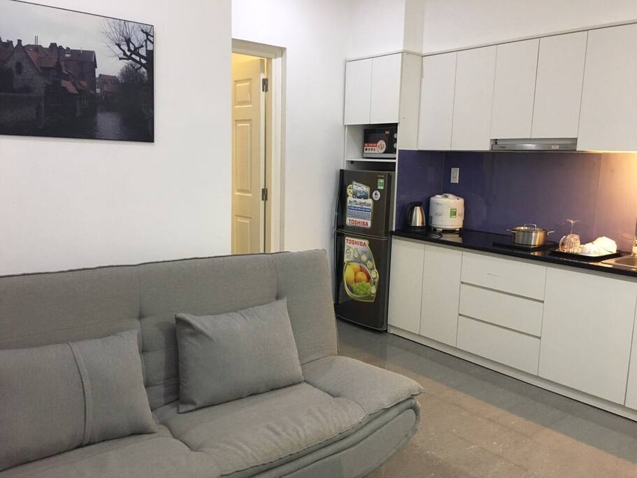 Living room and kitchen
