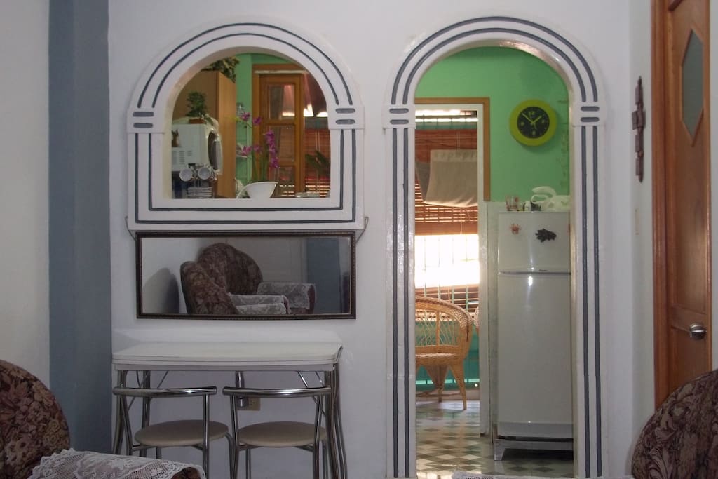 You have use of the lounge/dinning room and the fully equipped kitchen.