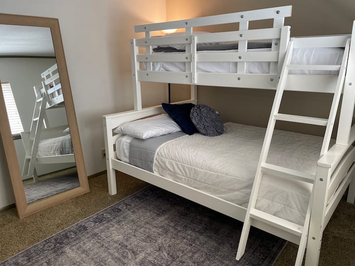 Twin over full bunk beds.