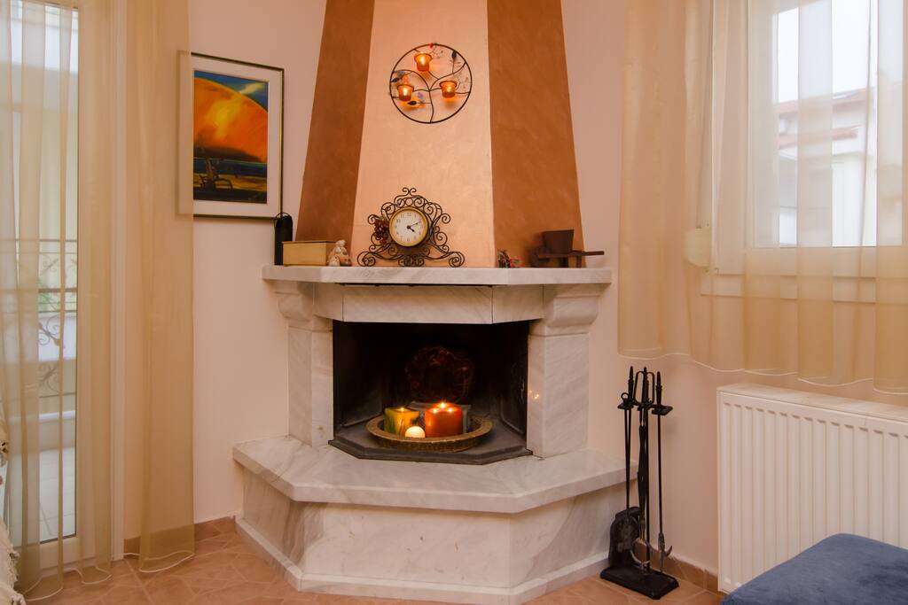 The fireplace