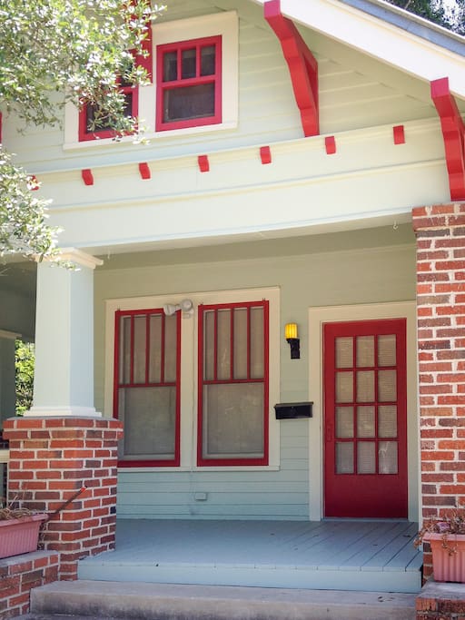 Pretty front porch on north side of house.
