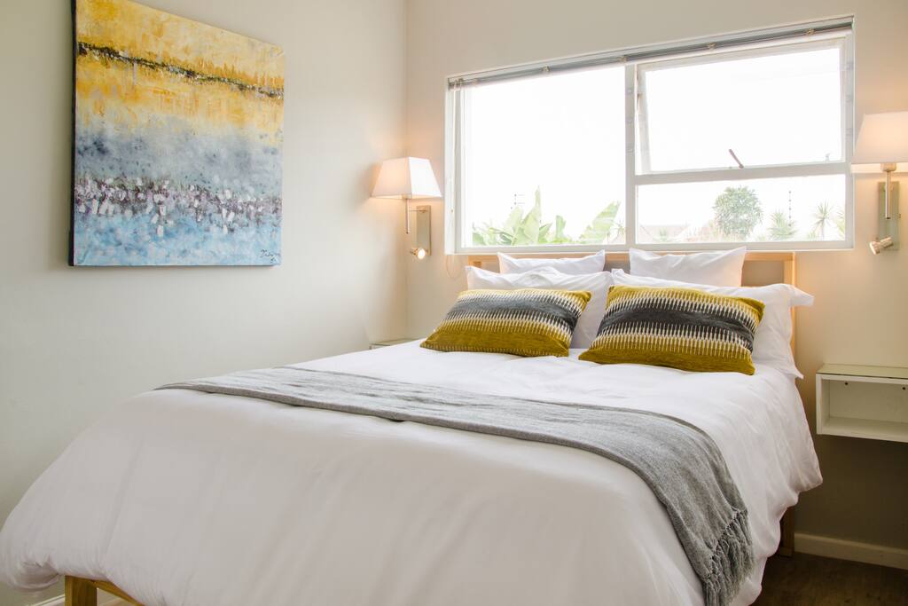 Main bedroom, double bed, with hyper allergenic bedding.