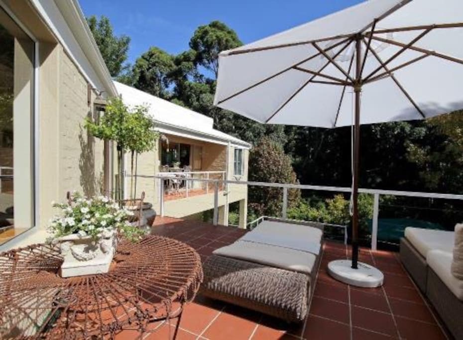 Sun deck overlooking the forest